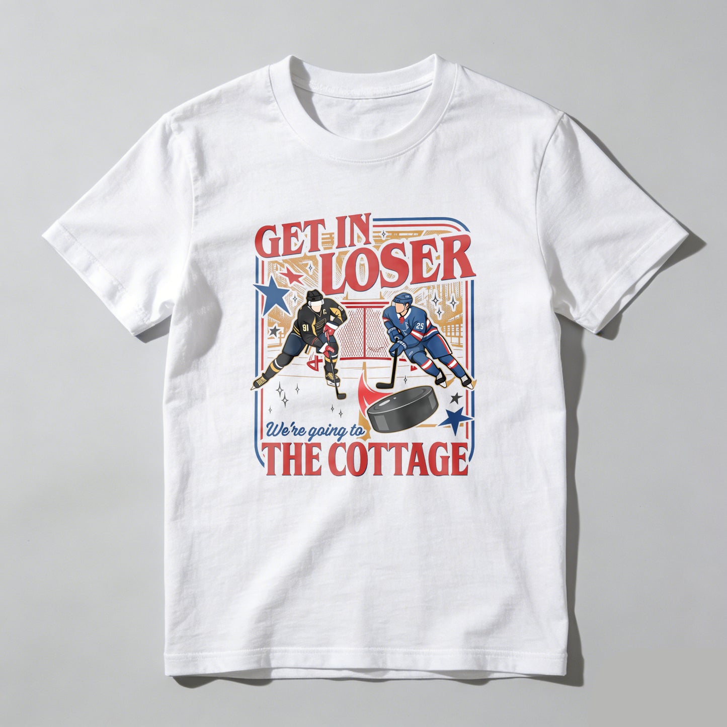 Wardrobecart Get In Loser We're Going To The Cottage Unisex Classic T-shirt 100% cotton