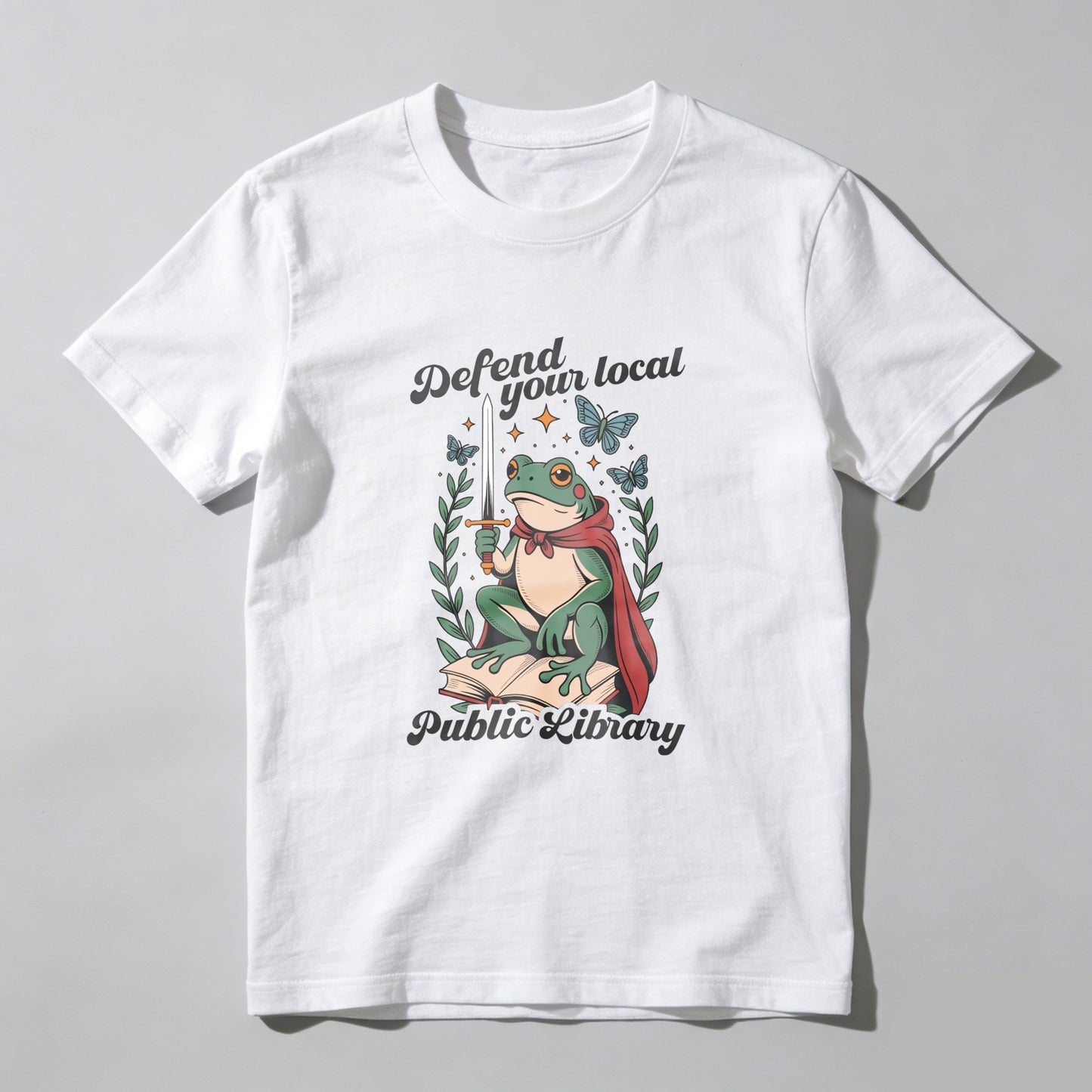 Wardrobecart Frog Knight Sword Book Library Defense Unisex Classic T-shirt