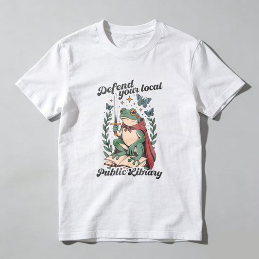 Wardrobecart Frog Knight Sword Book Library Defense Unisex Classic T-shirt