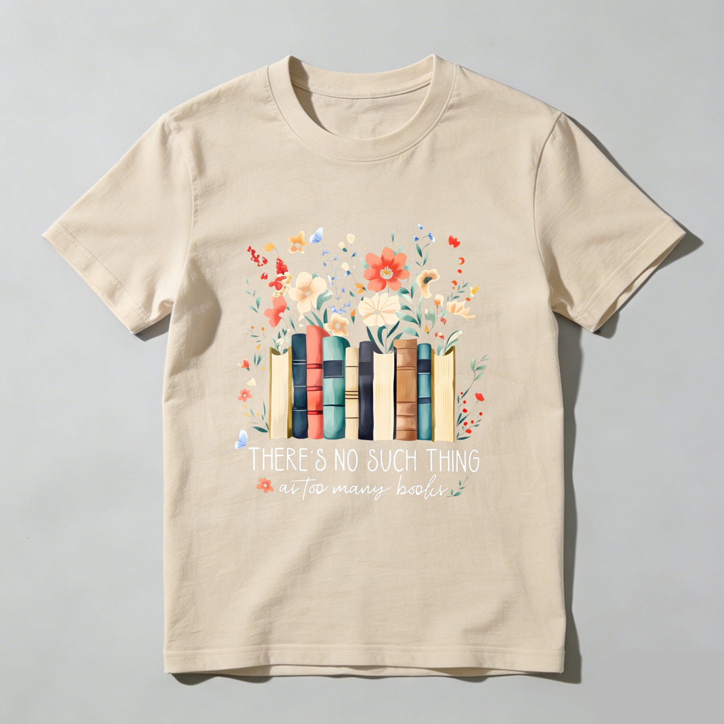 Wardrobecart Books And Flowers With Text Unisex Classic T-shirt