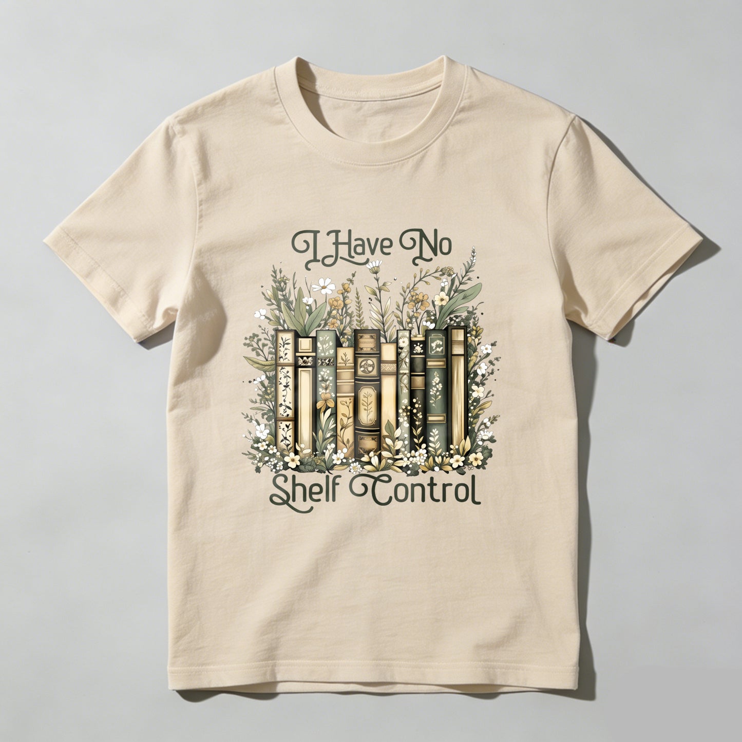 Wardrobecart Bookshelf And Floral Design I Have No Shelf Control Unisex Classic T-shirt