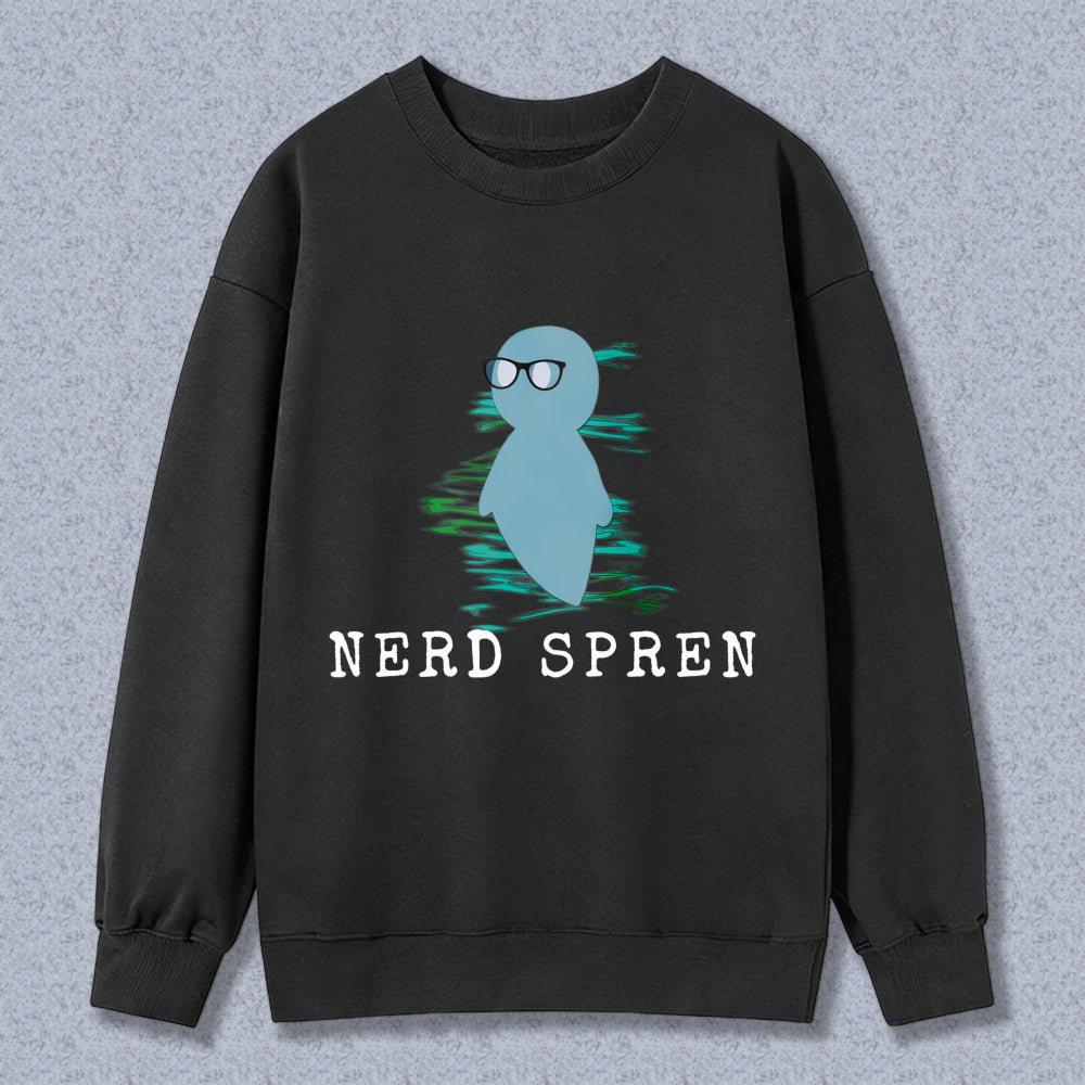 Wardrobecart Nerd Duck With Glasses And Water Ripple Pattern Unisex Classic Sweatshirt