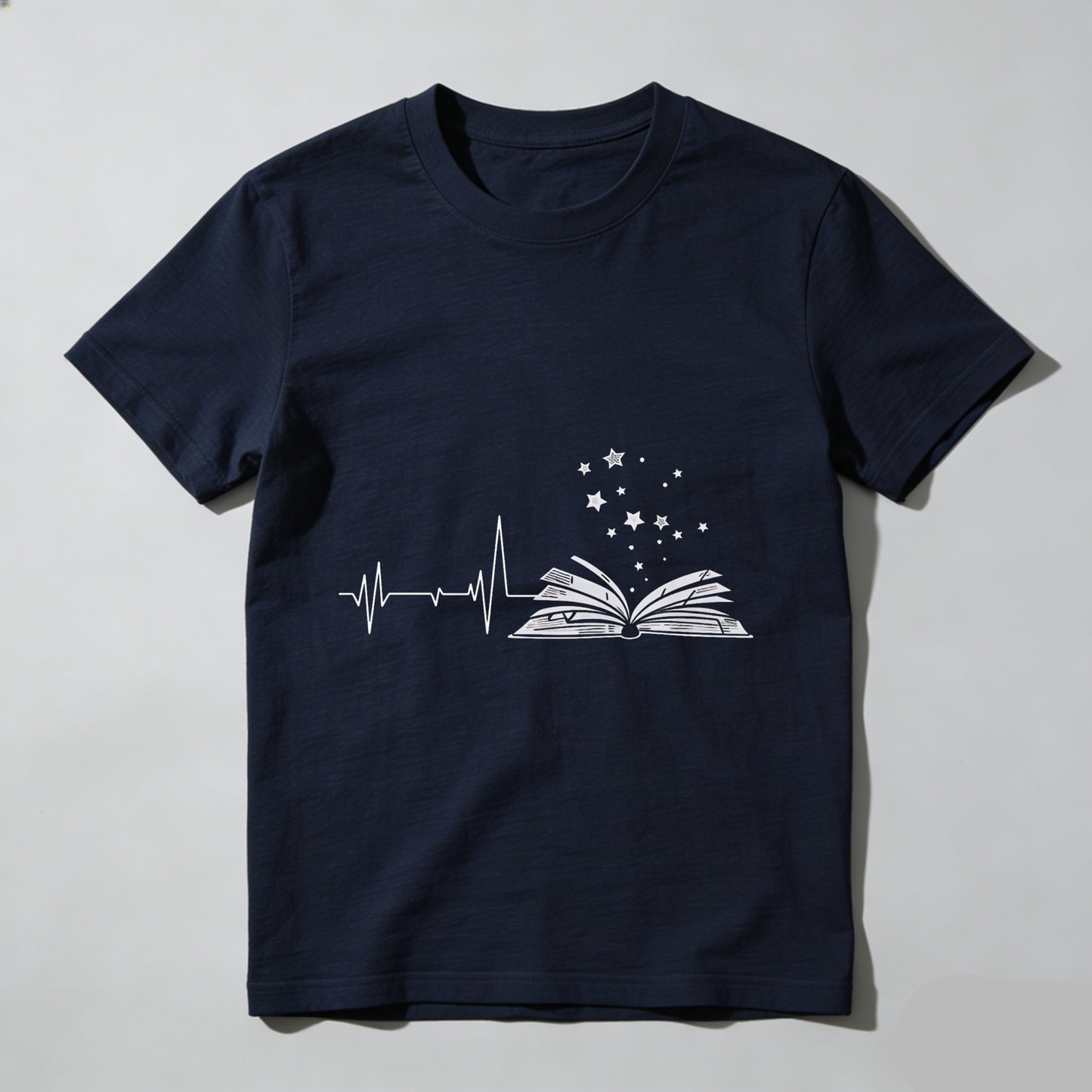 Wardrobecart Heartbeat Book Stars Pattern Print Unisex Classic T-shirt