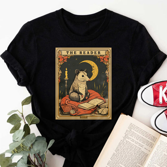 Wardrobecart The Reader Mouse Book Moon Candle Leaves Unisex Classic T-shirt