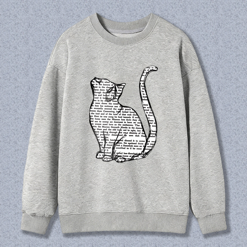 Wardrobecart Cat With Text Pattern Unisex Classic Sweatshirt