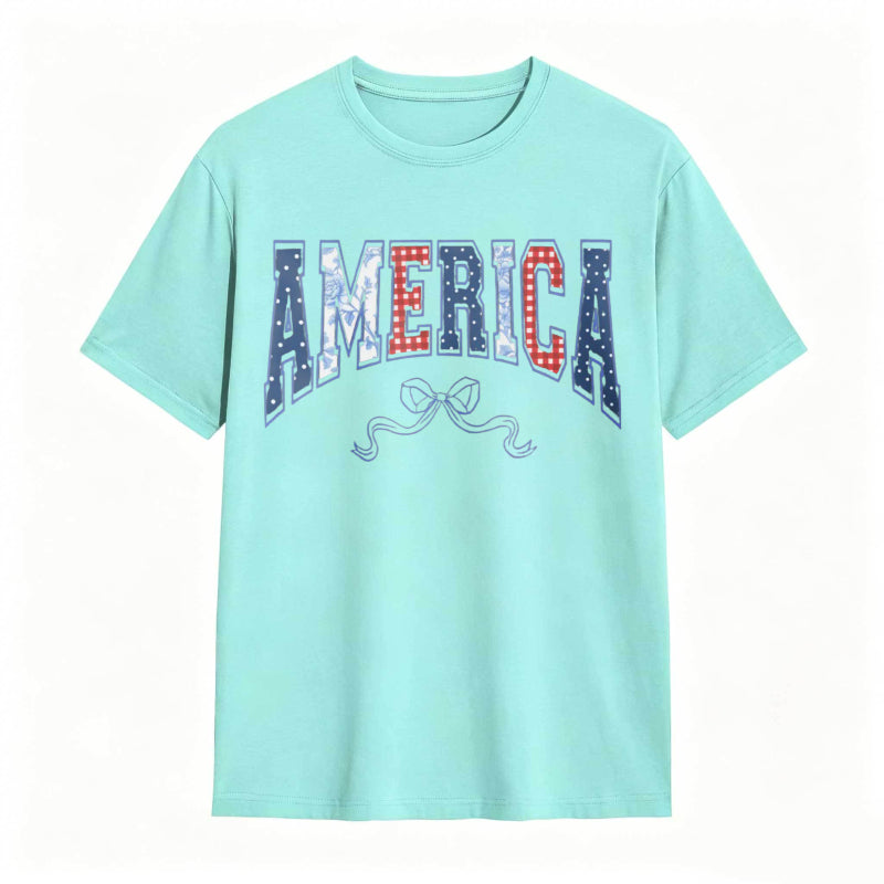 America Patriotic Stars And Stripes Design T-shirt