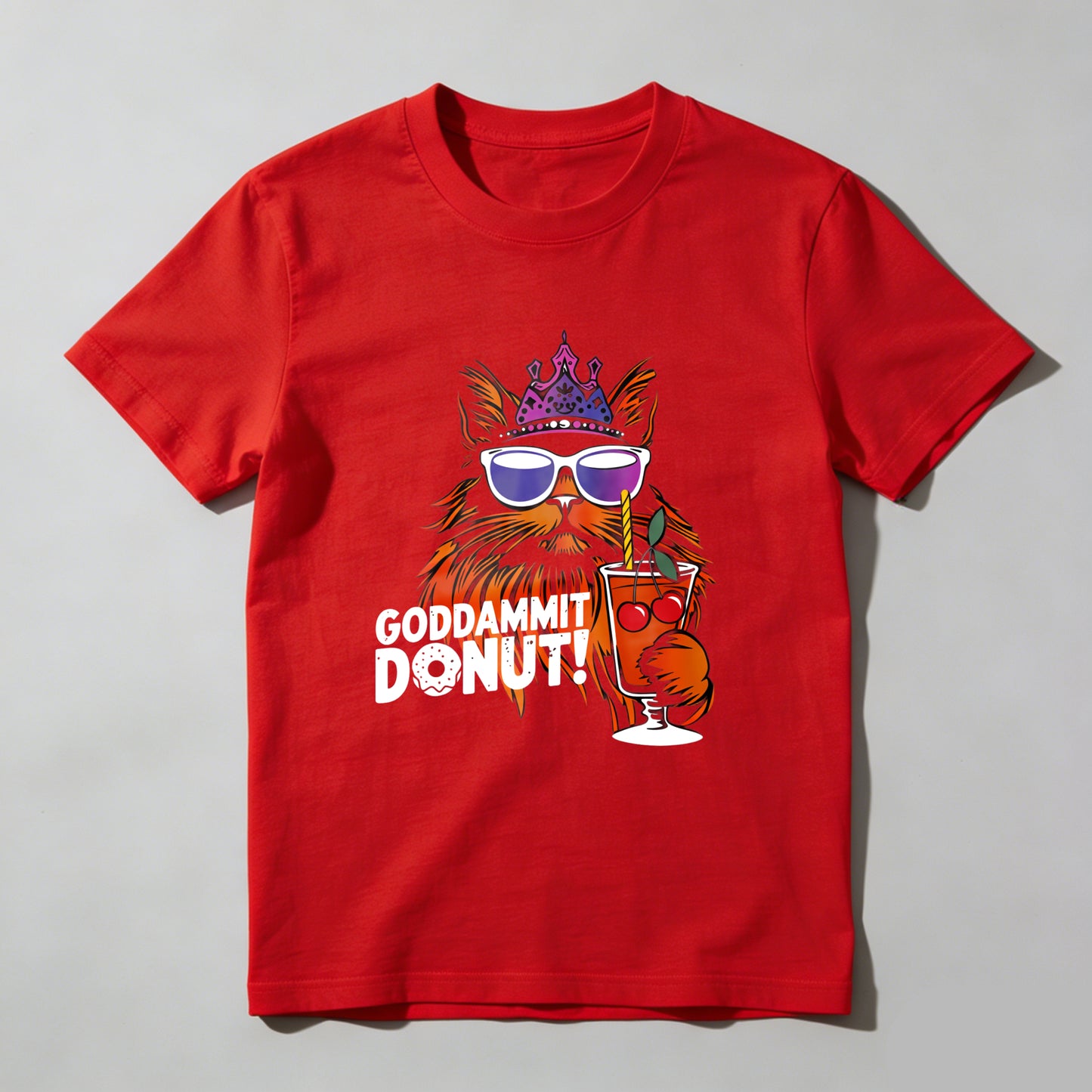 Wardrobecart Cat With Crown Sunglasses And Cocktail Unisex Classic T-shirt