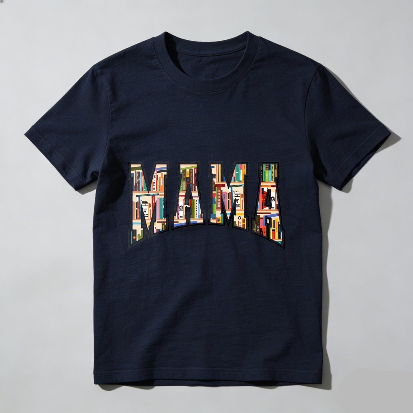 Wardrobecart Mama Bookshelf Pattern Print Design Unisex Classic T-shirt