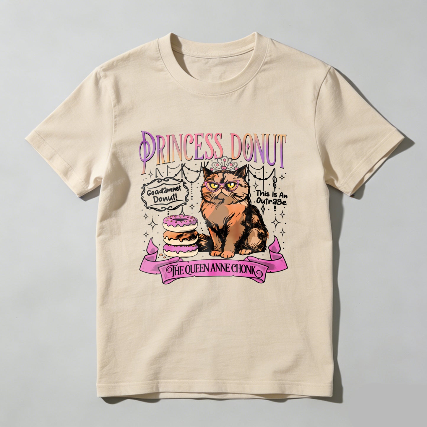 Wardrobecart Princess Donut Cat Queen Anne Chock Unisex Classic T-shirt