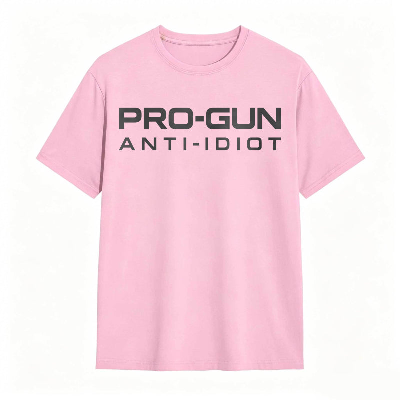 Pro-Gun Anti-Idiot Graphic Print Cotton Shirt