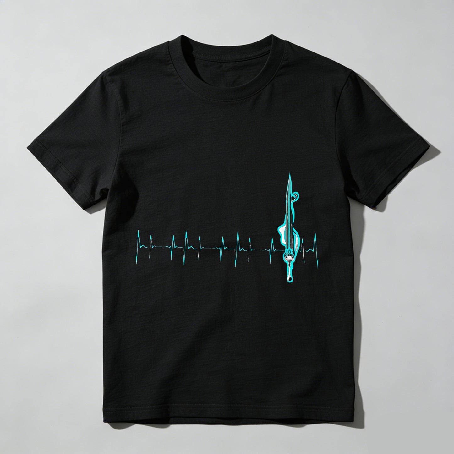 Wardrobecart Heartbeat With Violin Note Pattern Unisex Classic T-shirt