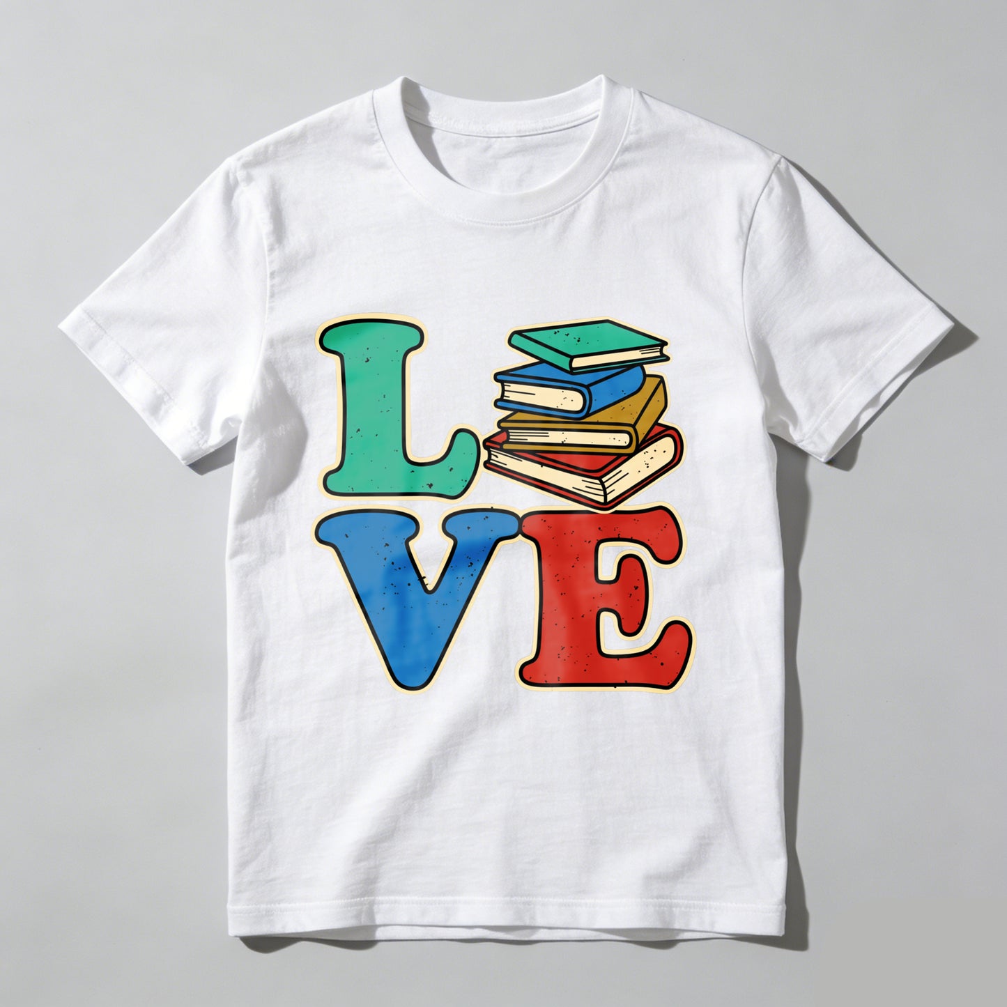 Wardrobecart Love Books Stack Design Print Unisex Classic T-shirt