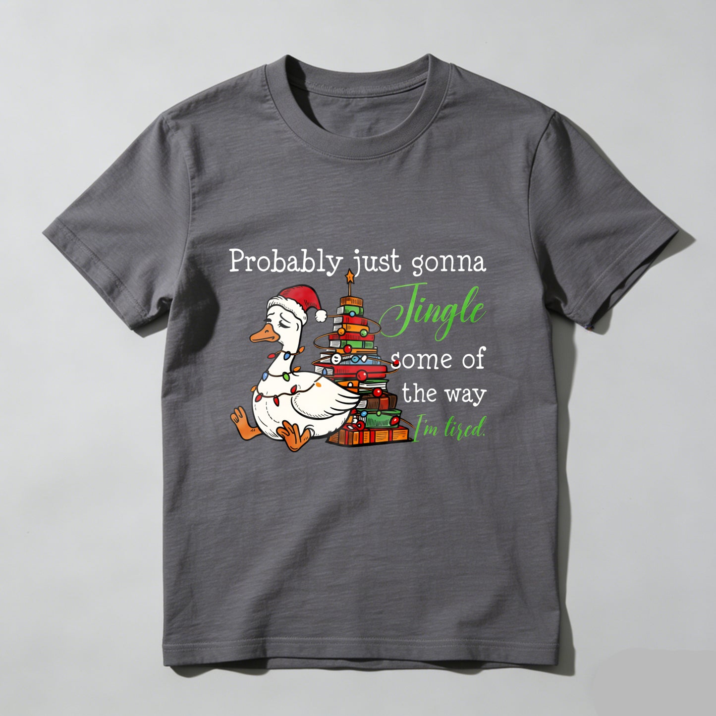 Wardrobecart Duck Wearing Santa Hat Near Christmas Tree Unisex Classic T-shirt