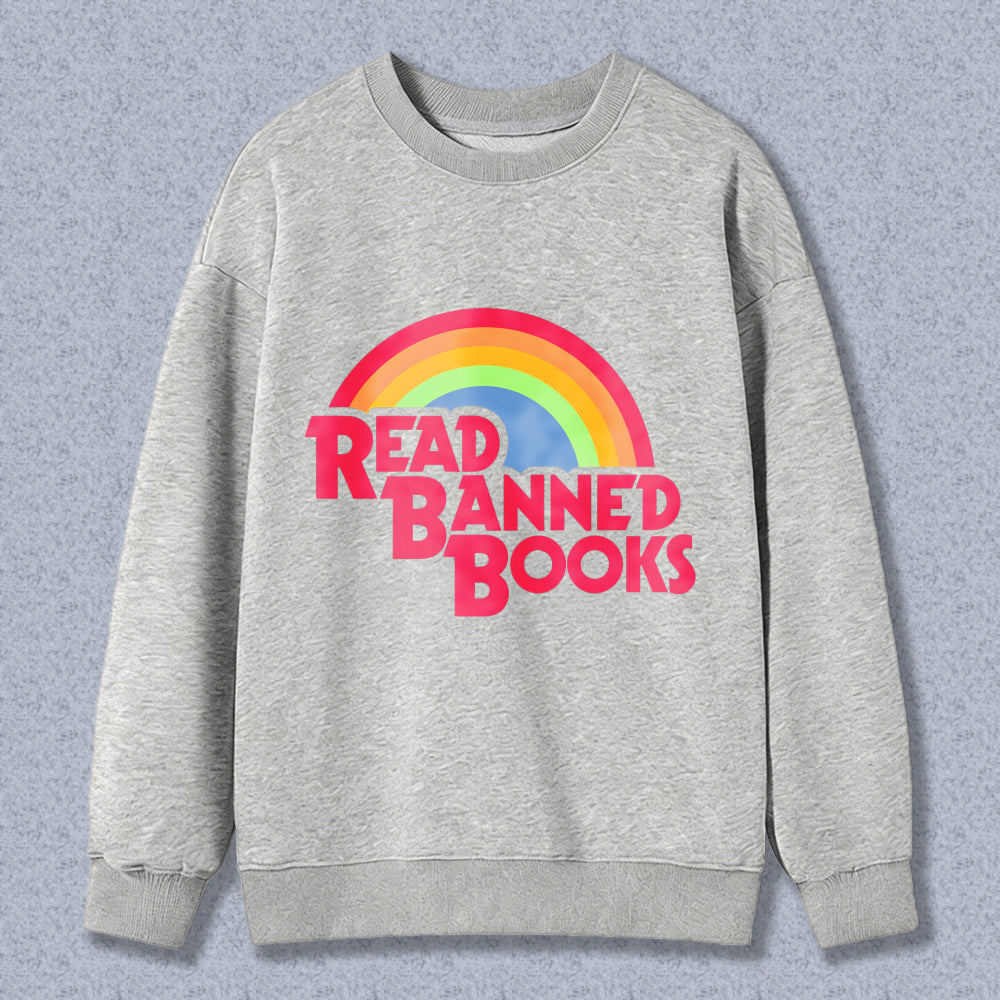 Wardrobecart Read Banned Books Rainbow Design Unisex Classic Sweatshirt
