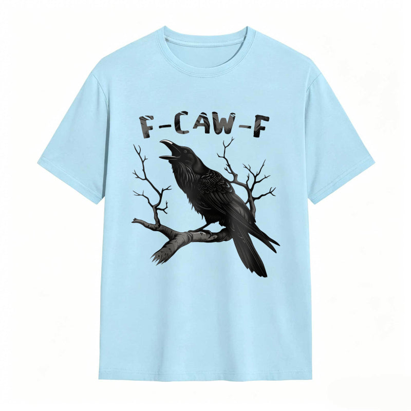 Crow On Branch With F Caw F Text Unisex Classic T-shirt