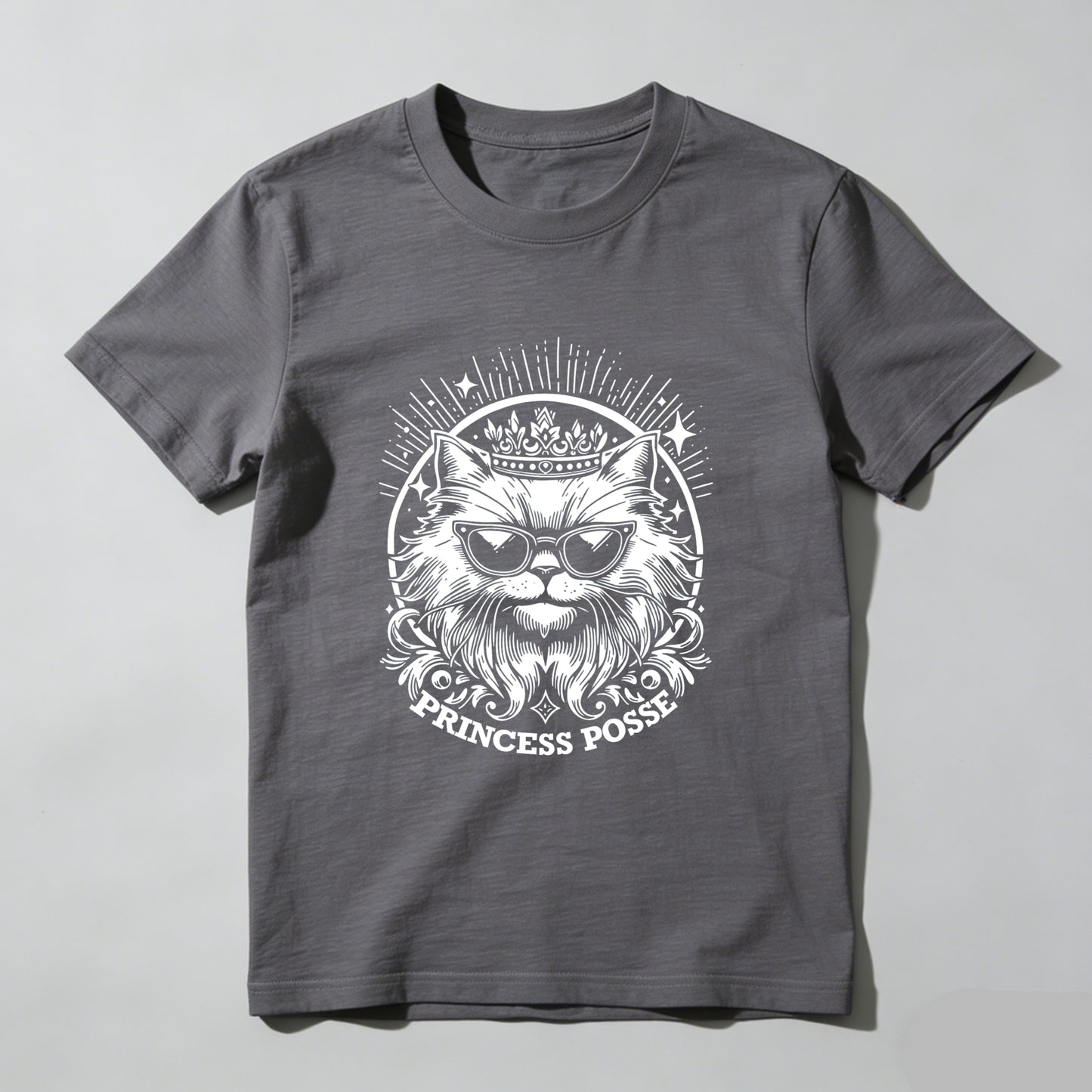 Wardrobecart Cat With Crown And Sunglasses Princess Posse Unisex Classic T-shirt
