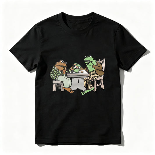 Wardrobecart Frogs Sitting At Table Eating Pizza Unisex Classic T-shirt
