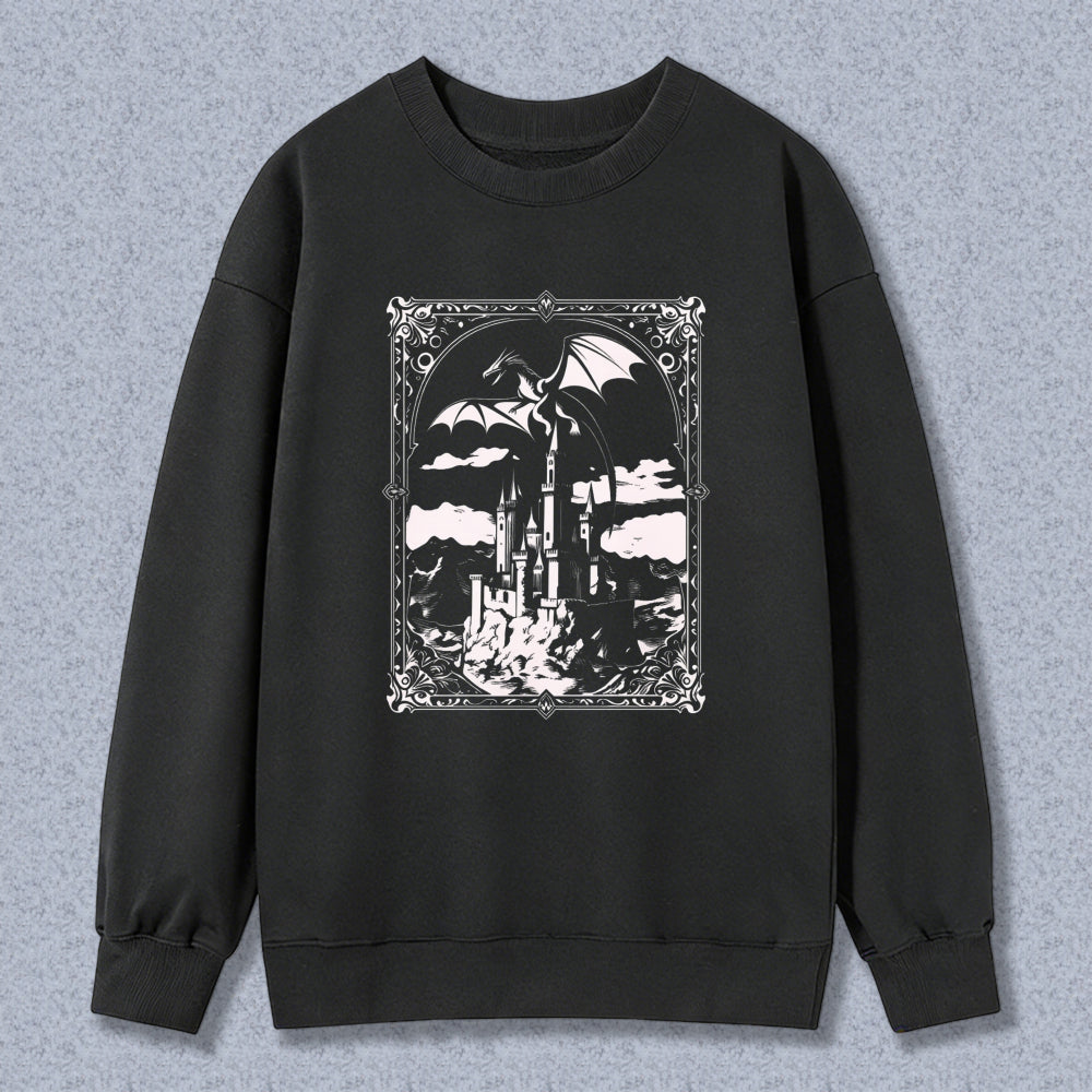Wardrobecart Fantasy Castle With Bats And Clouds Unisex Classic Sweatshirt