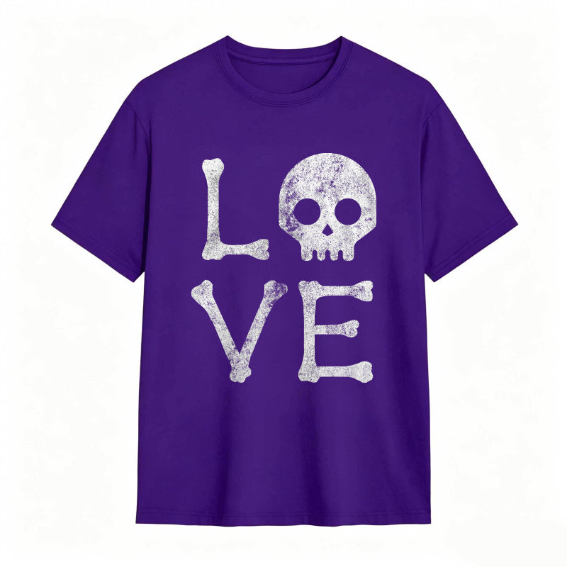Vintage Love Skull Funny Graphic Tee