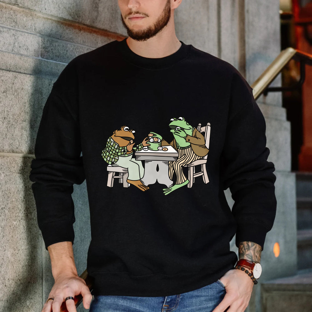 Wardrobecart Frogs Eating Pizza At Table Unisex Classic Sweatshirt