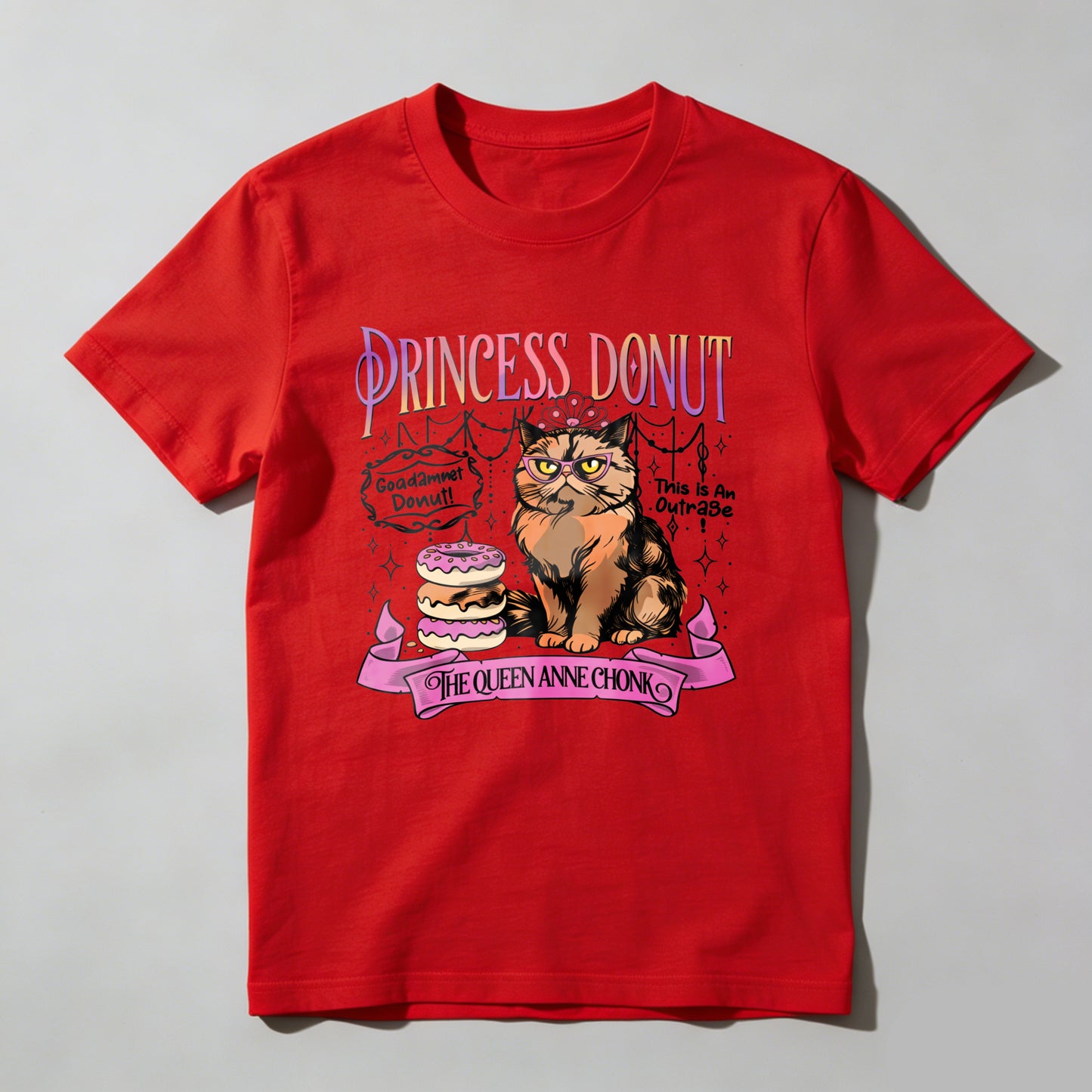 Wardrobecart Princess Donut Cat Queen Anne Chock Unisex Classic T-shirt