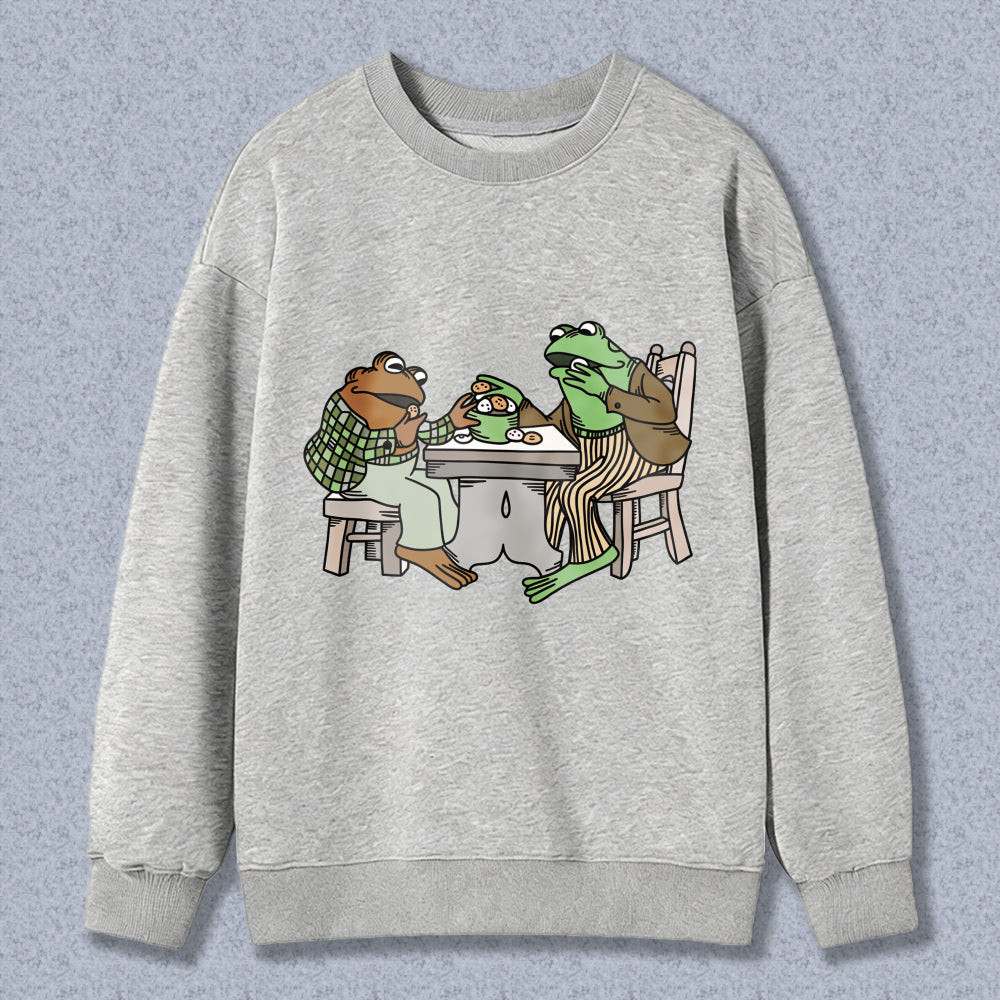 Wardrobecart Frogs Eating Pizza At Table Unisex Classic Sweatshirt