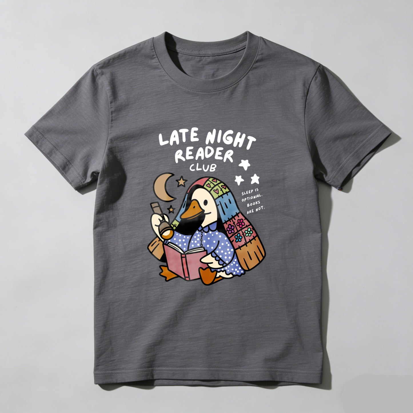 Wardrobecart Late Night Reader Club Duck Reading Book Unisex Classic T-shirt