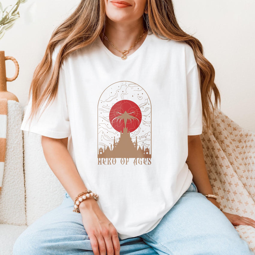 Wardrobecart Hero Of Ages Red Moon Castle Sky Unisex Classic T-shirt