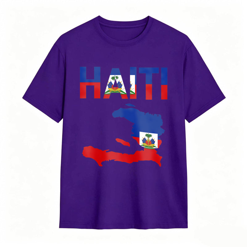 Cool Haiti Flag Map Haitian Pride T-Shirt