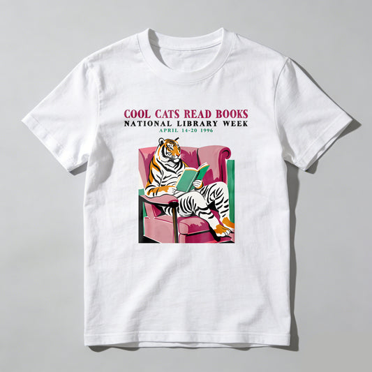 Wardrobecart Tiger Reading Book In Armchair Unisex Classic T-shirt
