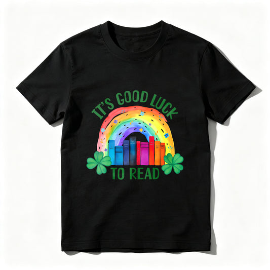 Wardrobecart It's Good Luck To Read Rainbow Books And Shamrocks Unisex Classic T-shirt