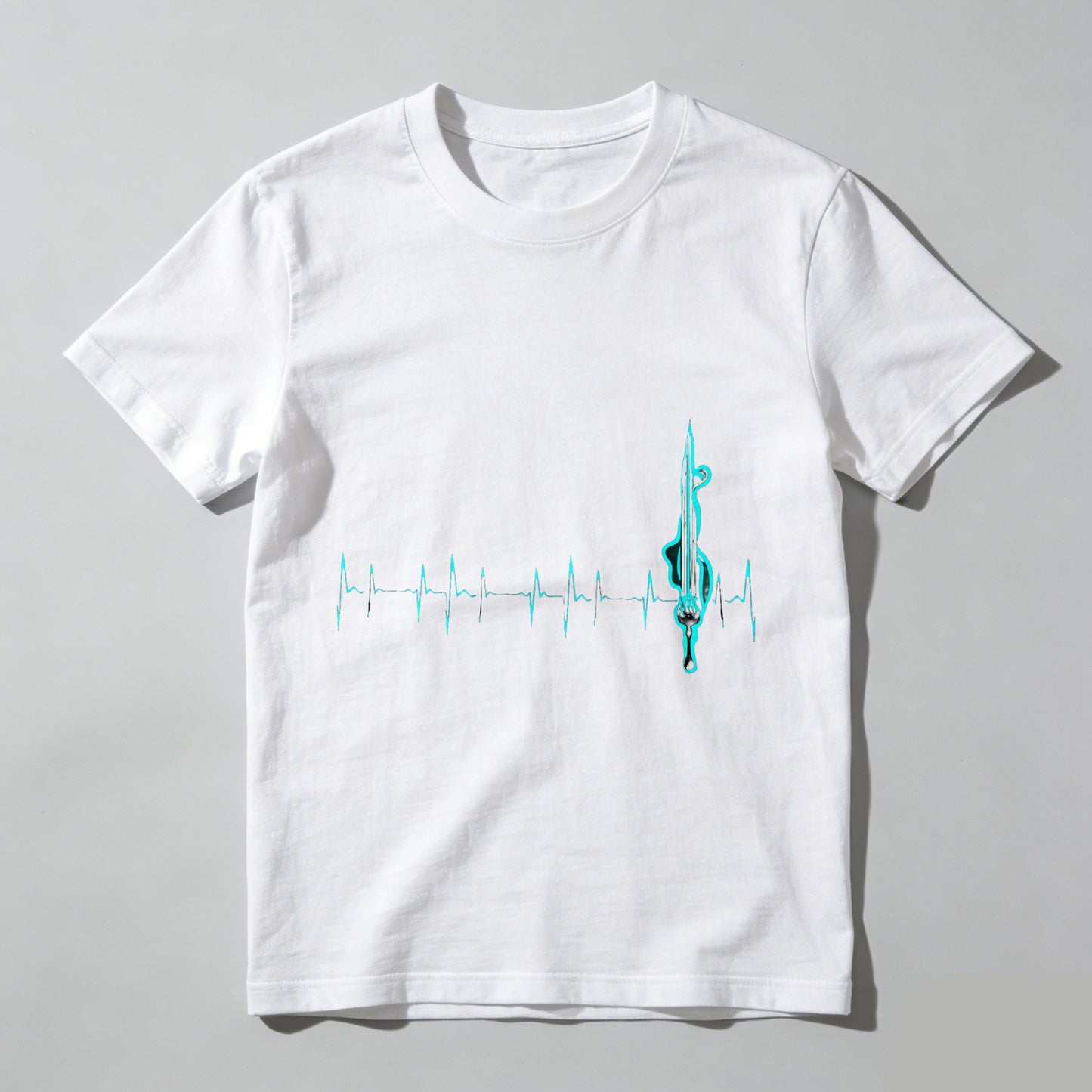 Wardrobecart Heartbeat With Violin Note Pattern Unisex Classic T-shirt
