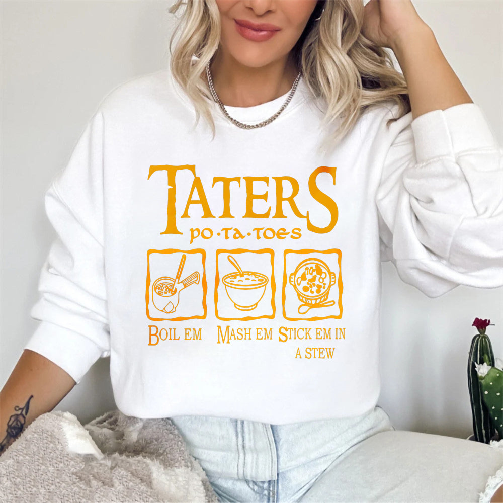 Wardrobecart Taters Potato Preparation Steps Unisex Classic Sweatshirt