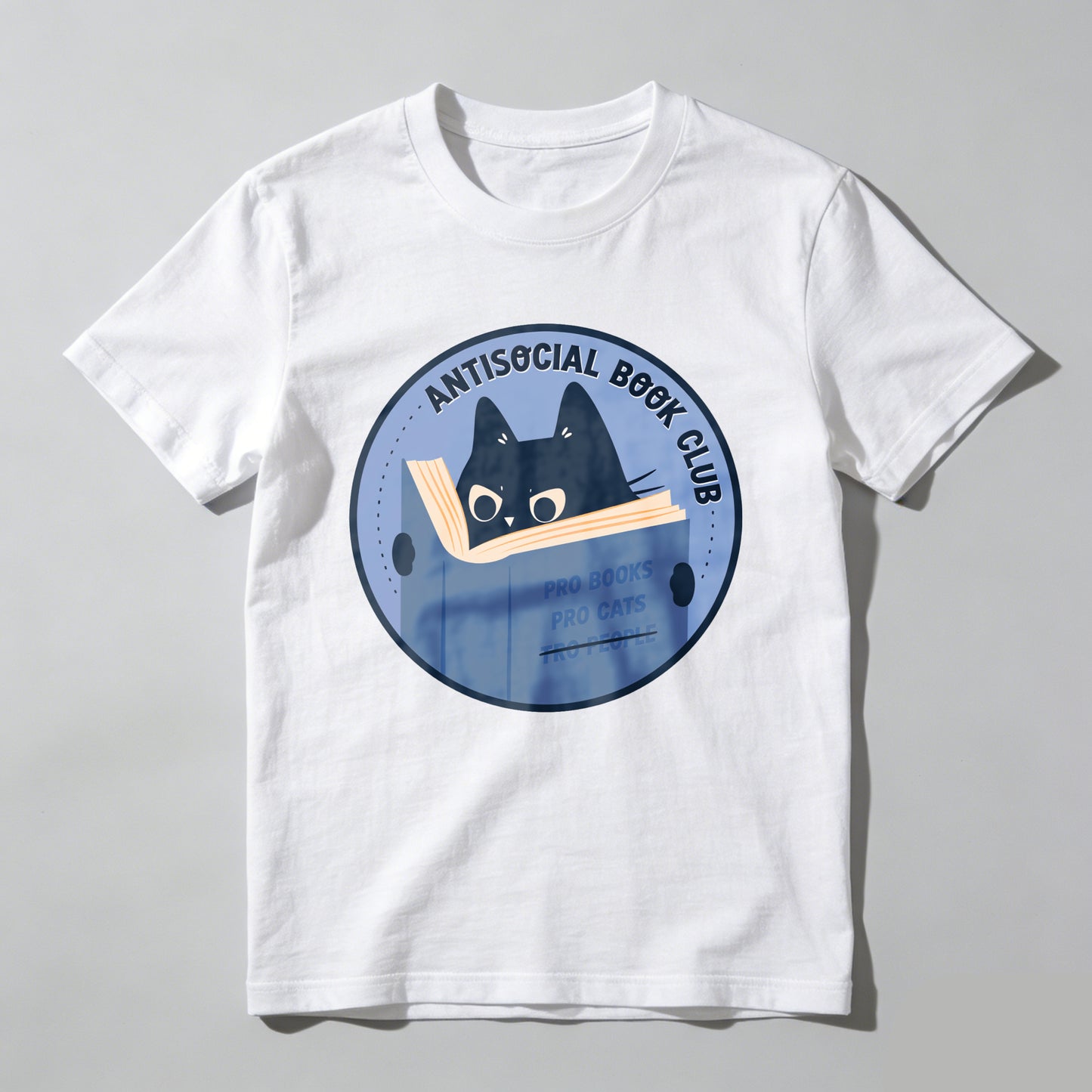 Wardrobecart Antisocial Book Club Cat Reading Book Unisex Classic T-shirt