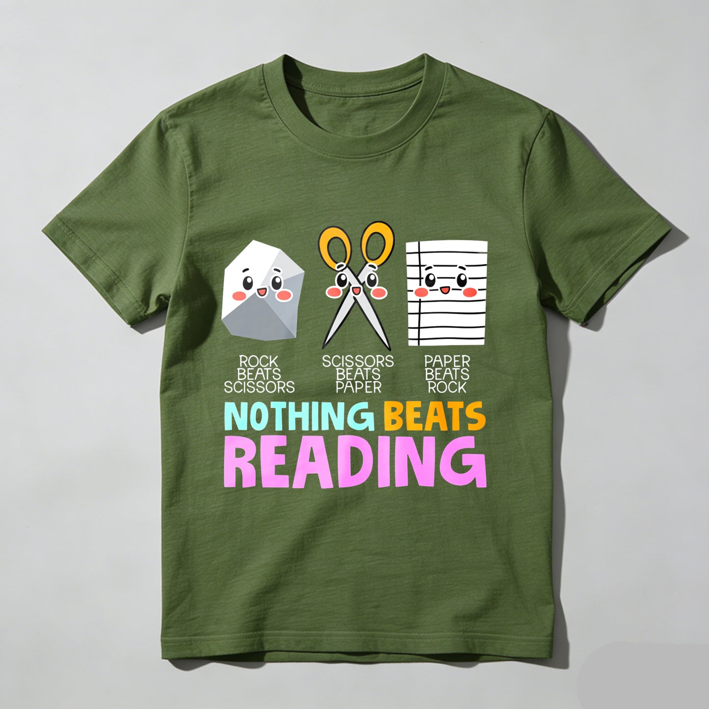 Wardrobecart Rock Beats Scissors Scissors Beats Paper Paper Beats Rock Nothing Beats Reading Unisex Classic T-shirt