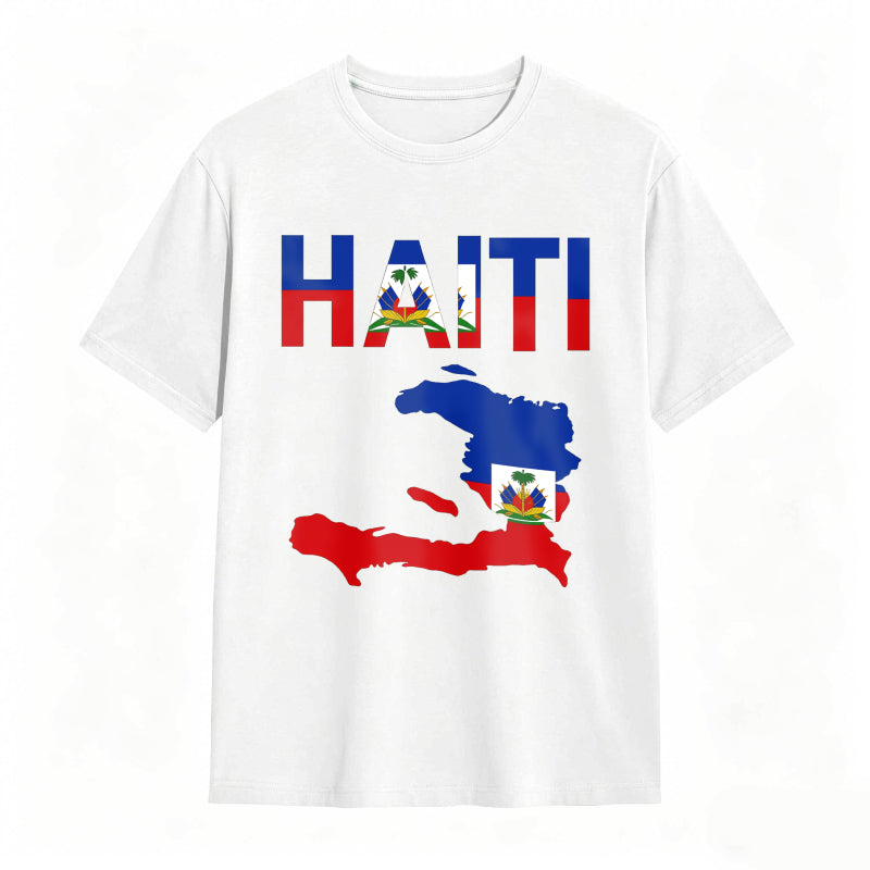 Cool Haiti Flag Map Haitian Pride T-Shirt