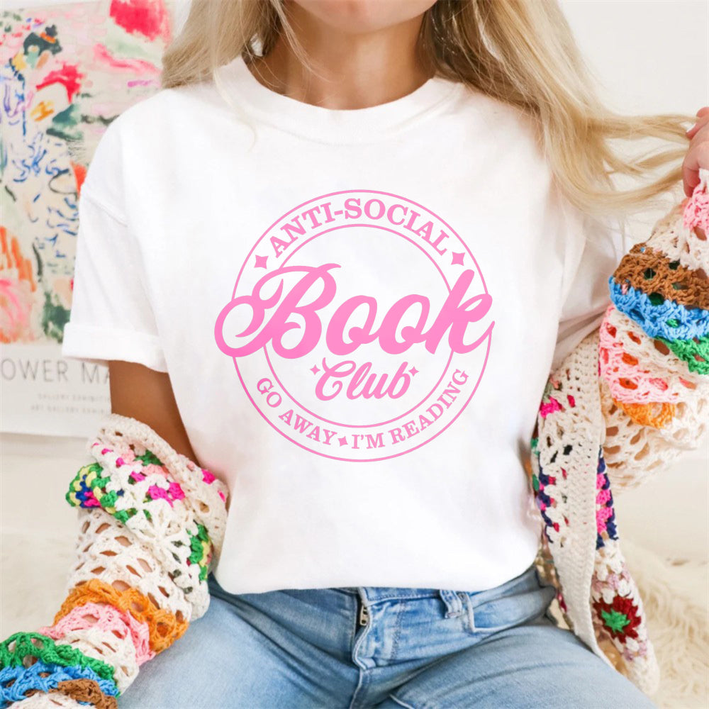 Wardrobecart Anti Social Book Club Go Away I'm Reading Unisex Classic T-shirt 100% cotton
