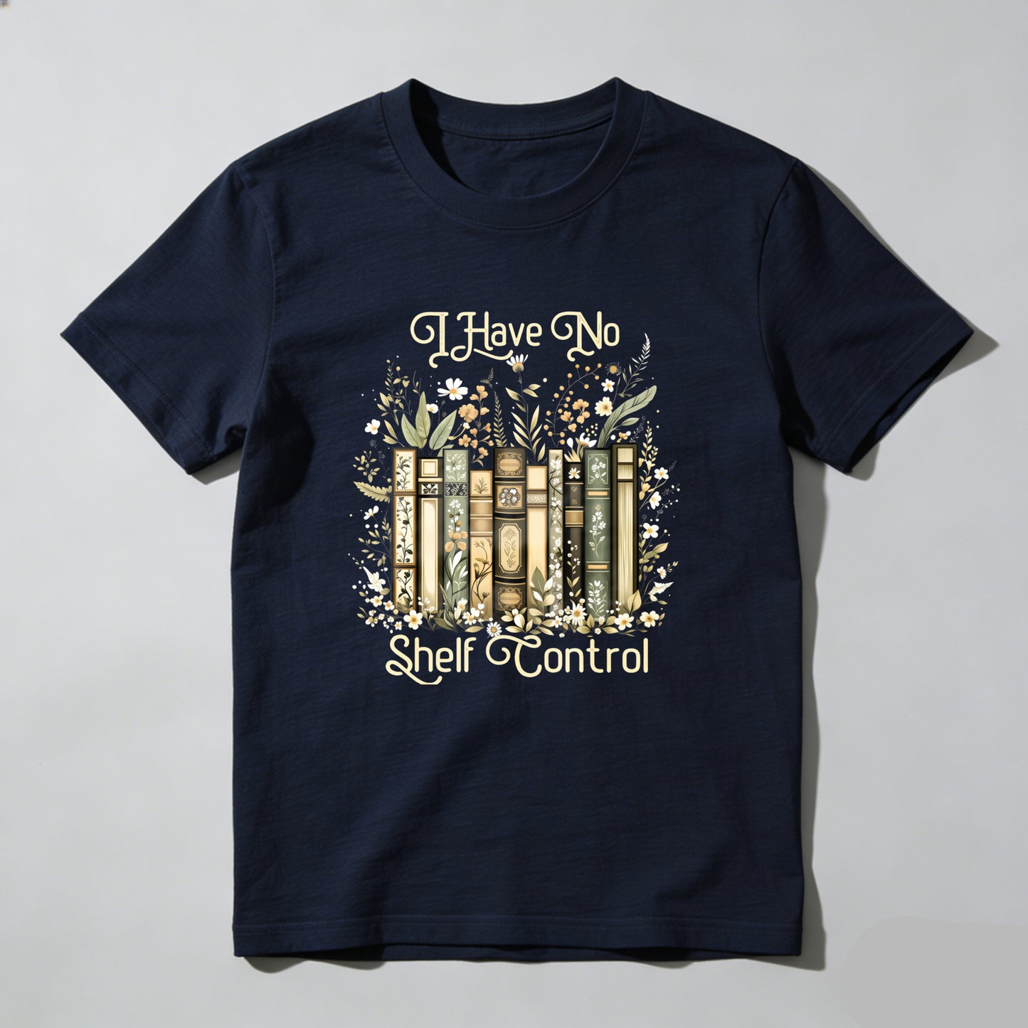 Wardrobecart Books And Flowers Design Pattern Unisex Classic T-shirt