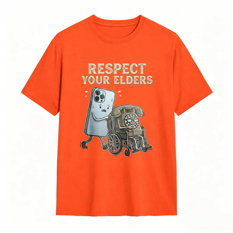 Respect Your Elders Gadget Evolution Humor Graphic Tee