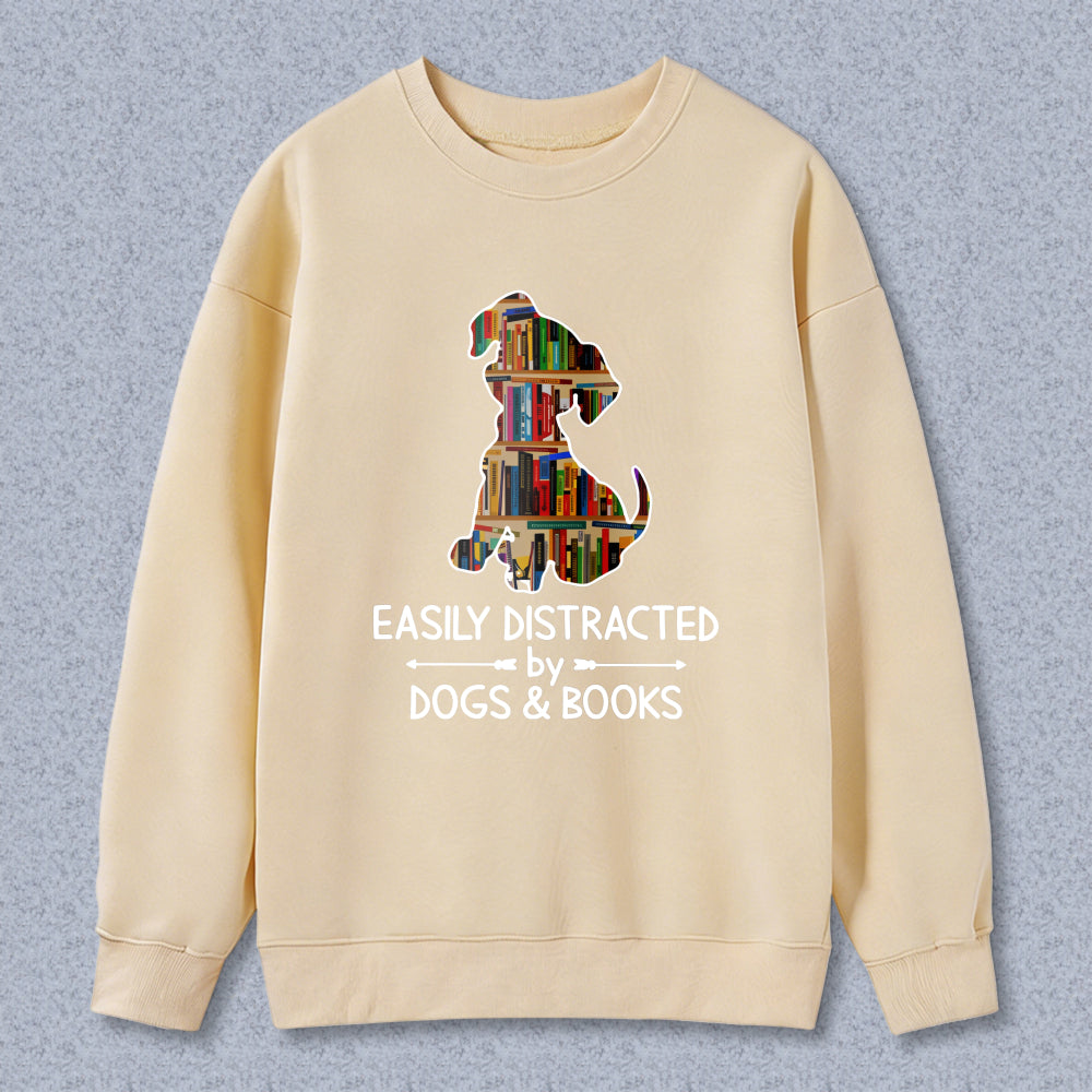 Wardrobecart Dog Made Of Books Easily Distracted By Books Unisex Classic Sweatshirt