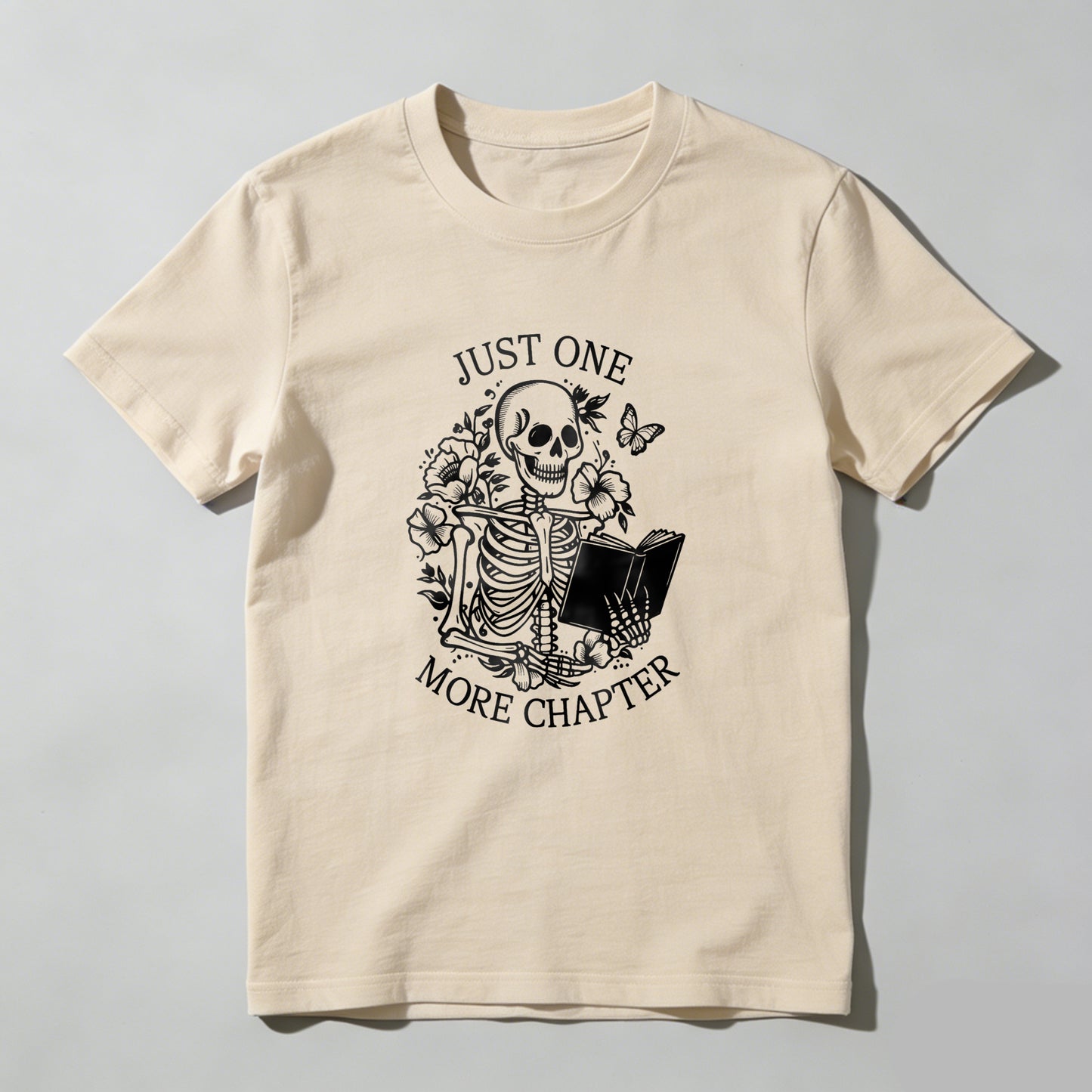 Wardrobecart Just One More Chapter Skeleton Reading Book Unisex Classic T-shirt