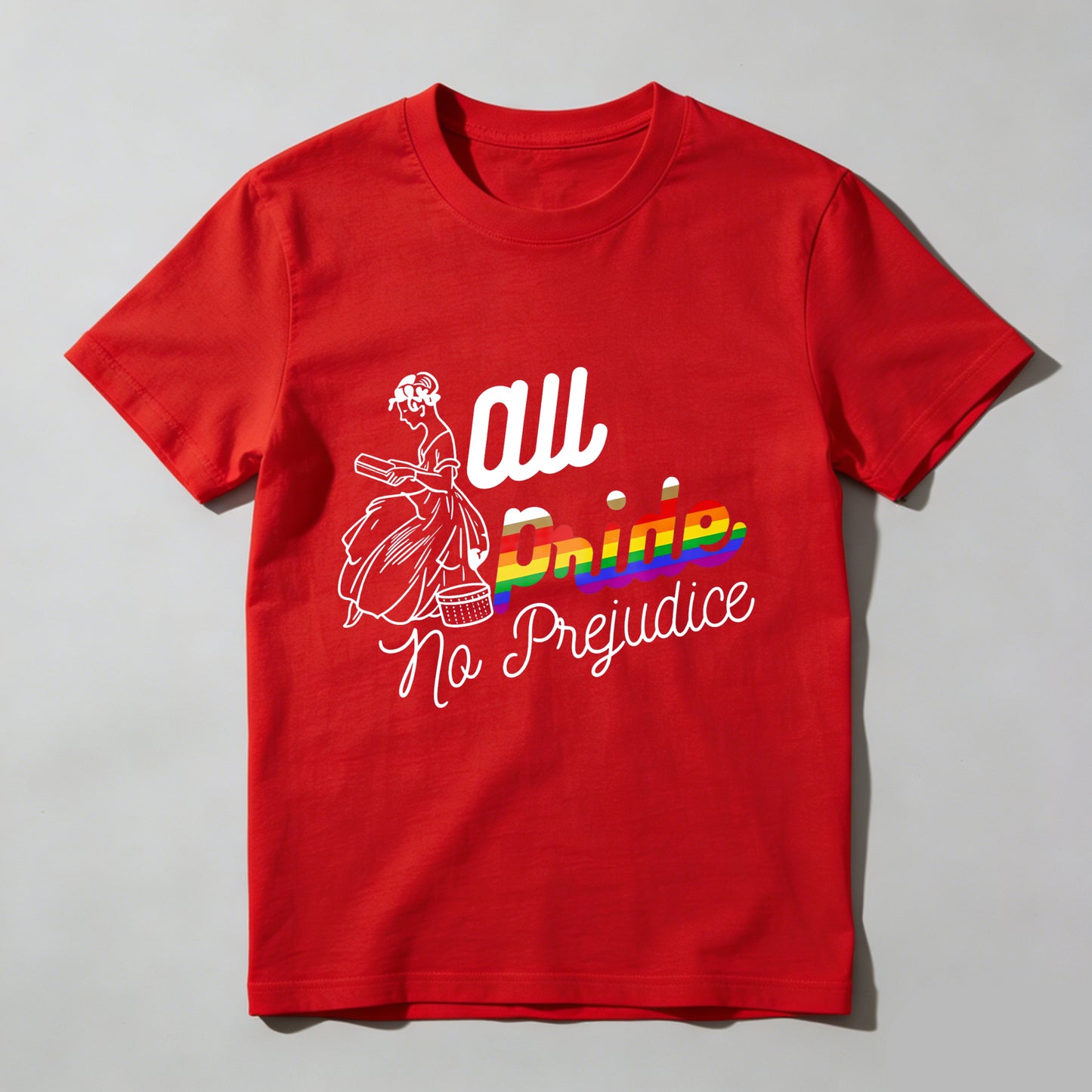 Wardrobecart All Pride No Prejudice Rainbow Design Unisex Classic T-shirt