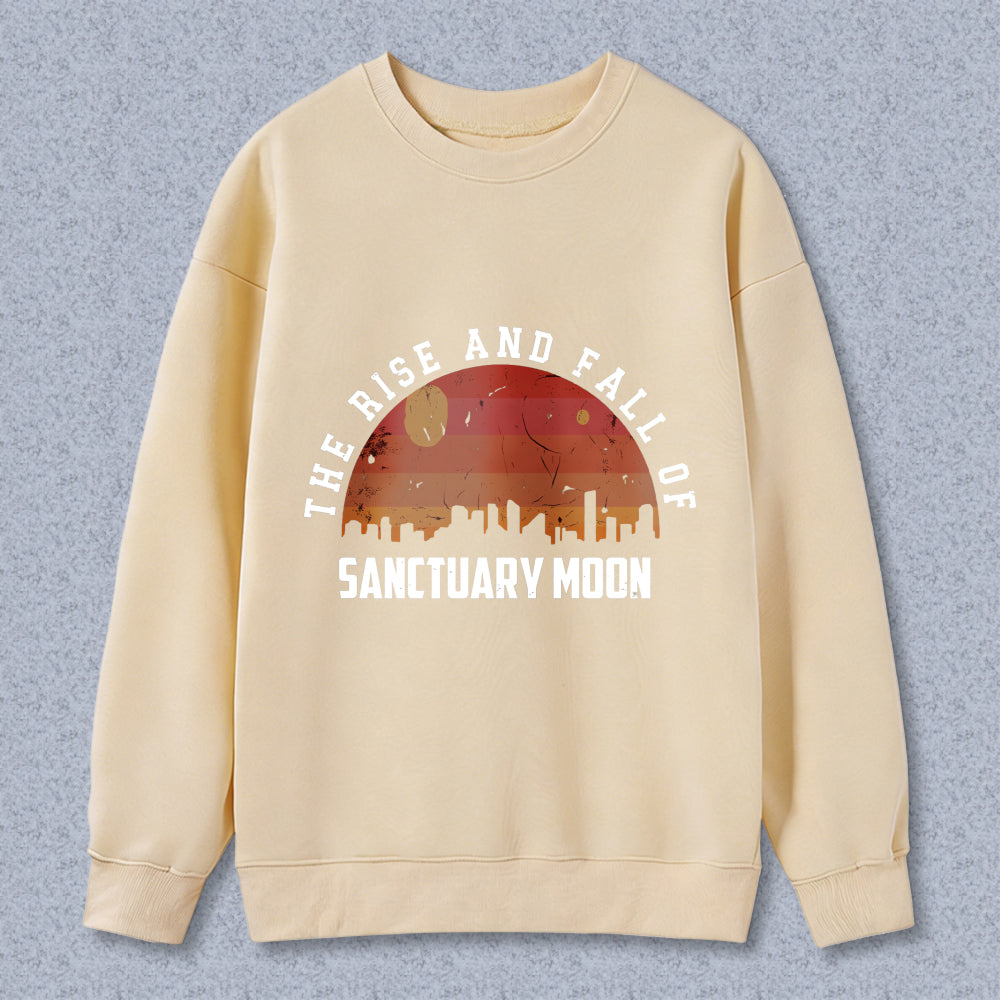 Wardrobecart The Rise And Fall Of Sanctuary Moon Sunset Cityscape Design Unisex Classic Sweatshirt