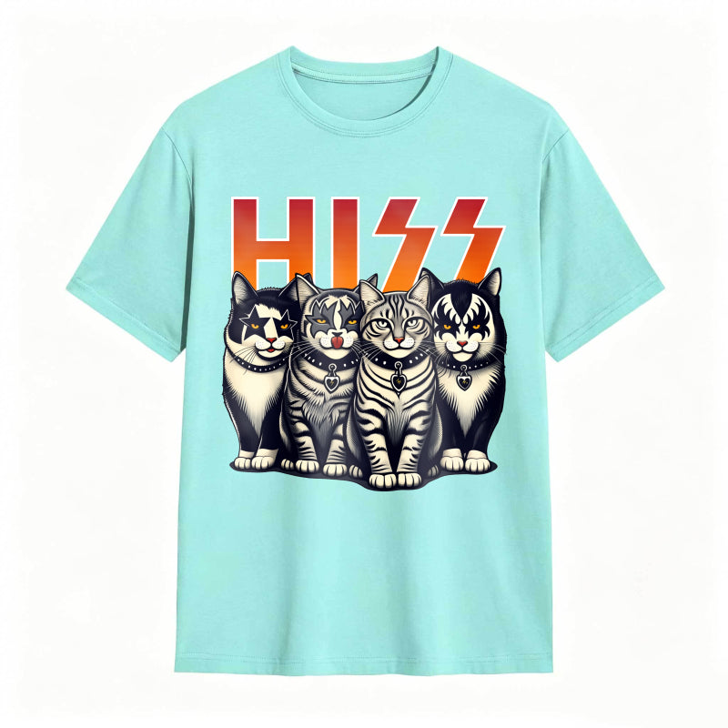 Hiss Funny Cats Kittens Rock T-Shirt