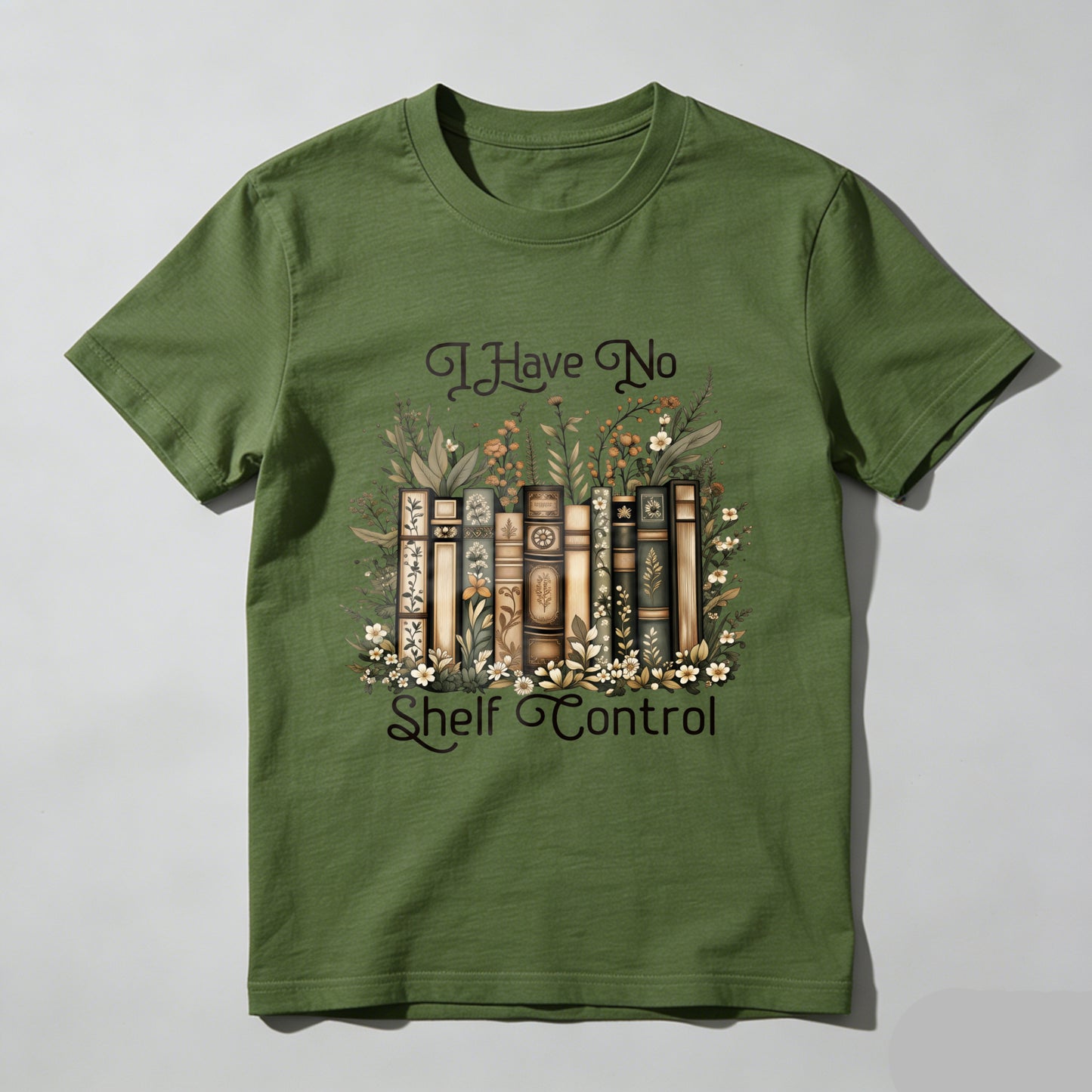 Wardrobecart I Have No Shelf Control Books And Flowers Pattern Unisex Classic T-shirt