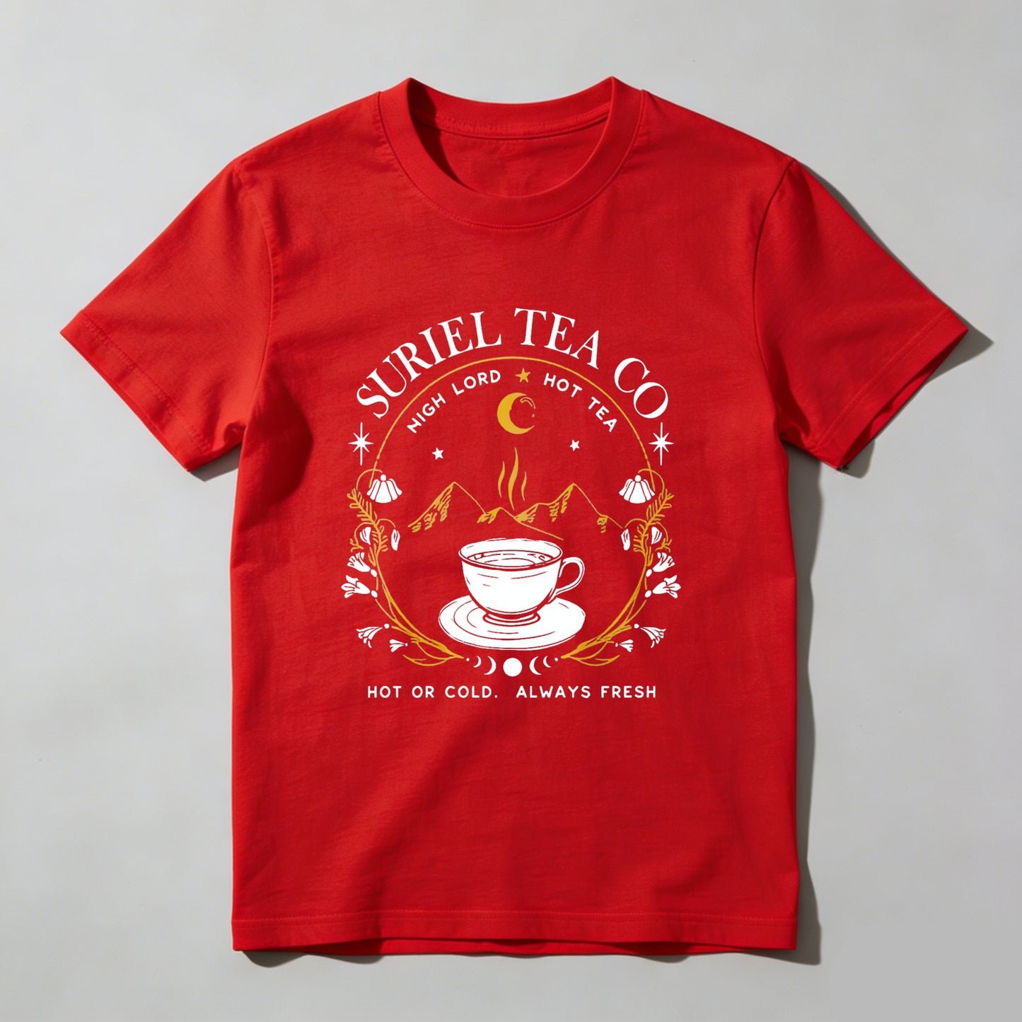 Wardrobecart Surriel Tea Co Moon Mountains Cup Stars Unisex Classic T-shirt
