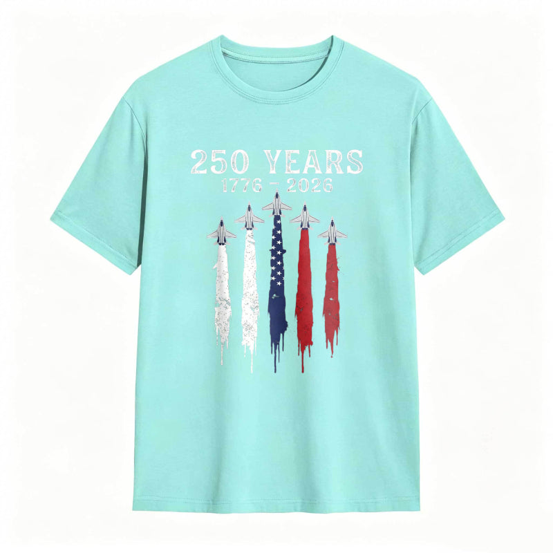 250 Years 1776 2026 American Independence Celebration With Stars And Stripes Design T-shirt