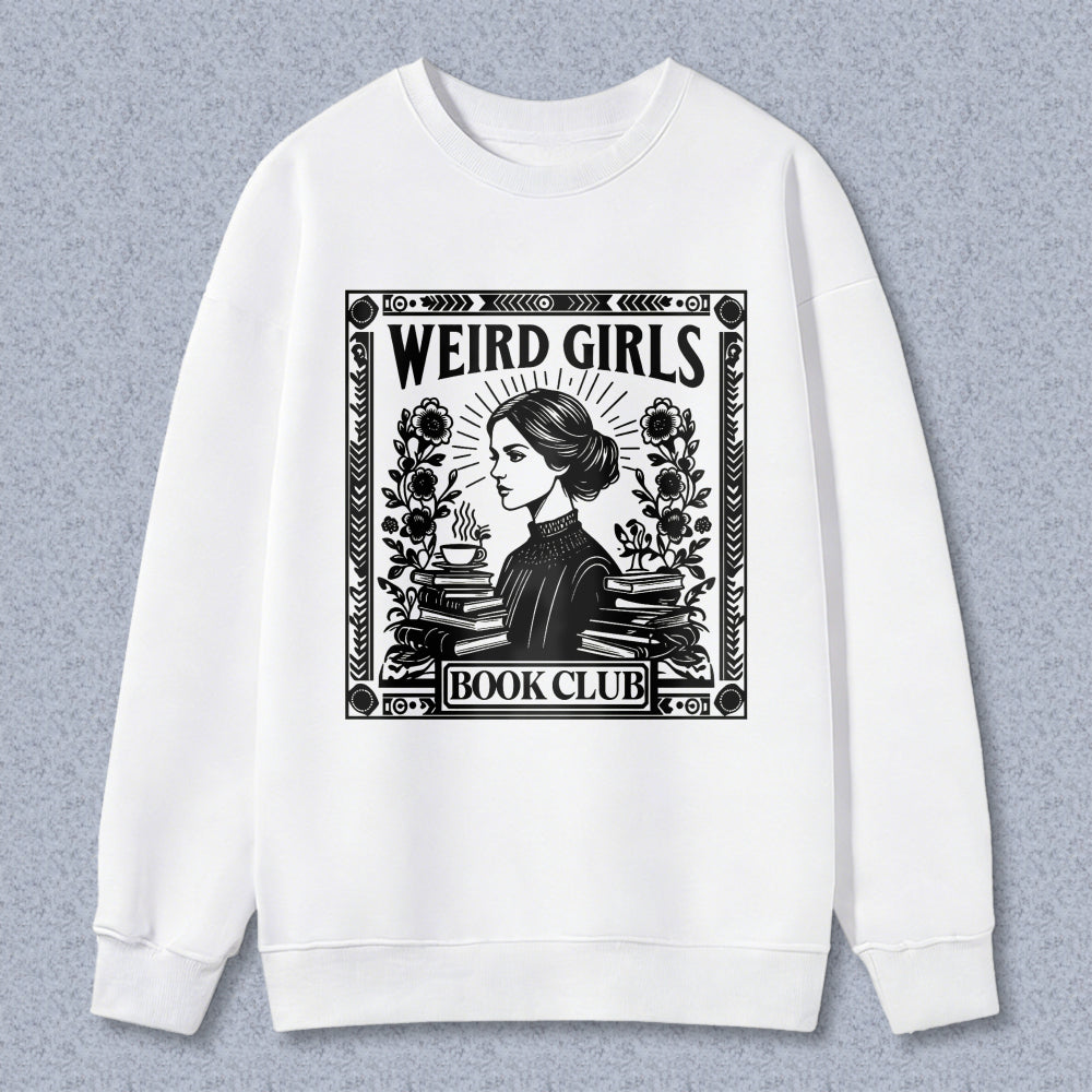 Wardrobecart Weird Girls Book Club Vintage Reading Woman Design Unisex Classic Sweatshirt