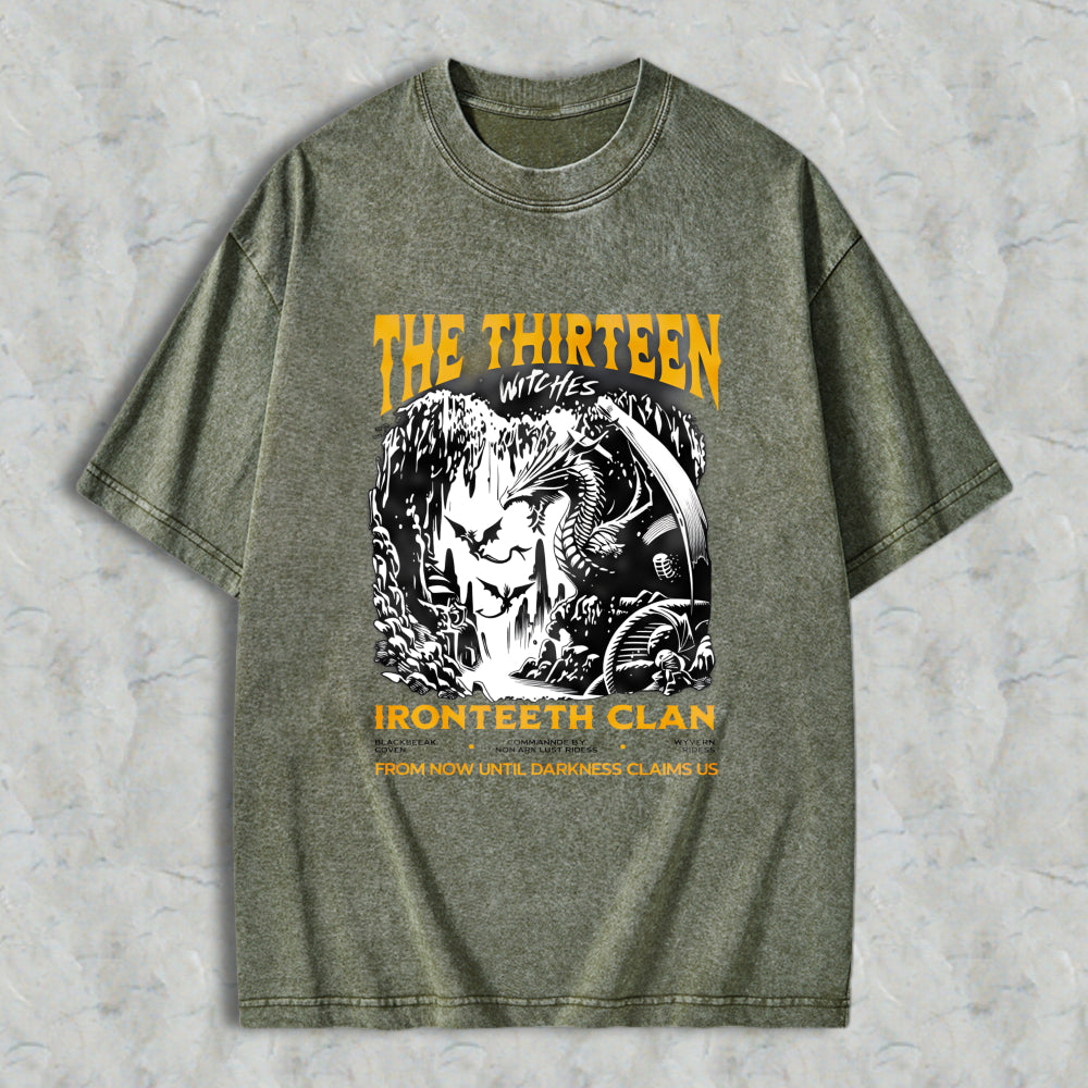 Wardrobecart The Thirteen Witches Iron Teeth Clan Unisex Washed T-shirt