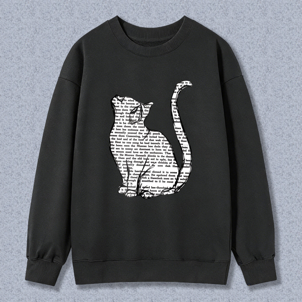 Wardrobecart Cat With Text Pattern Unisex Classic Sweatshirt